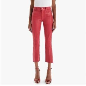 MOTHER The Hustler Ankle Fray Never A Dull Moment New Years Red Jeans